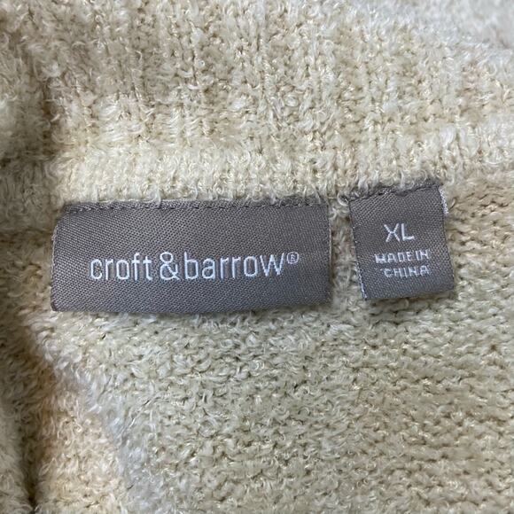 Vintage Y2K Size XL Croft & Barrow Neutral Tan Oversized Fuzzy Cowl Neck Sweater - Picture 9 of 12